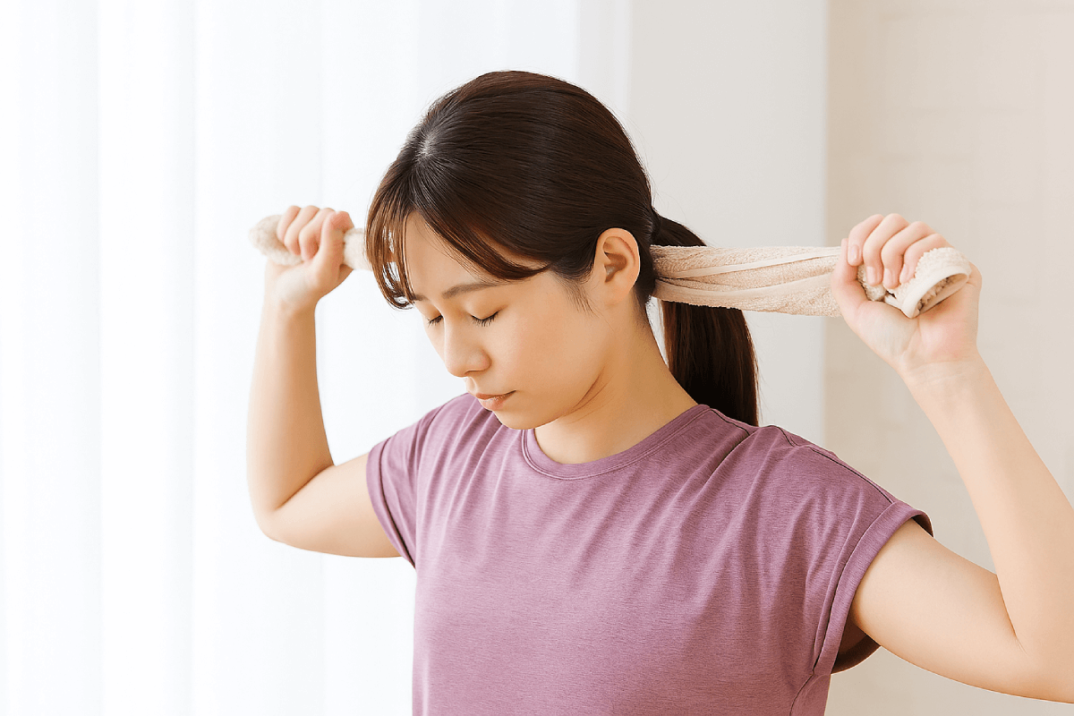 「肩が重い日」の1分ゆるストレッチ