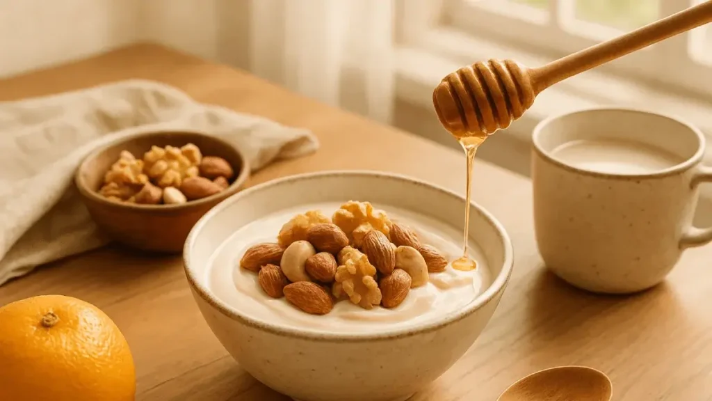 ごきげんおやつ♡ はちみつナッツとヨーグルト