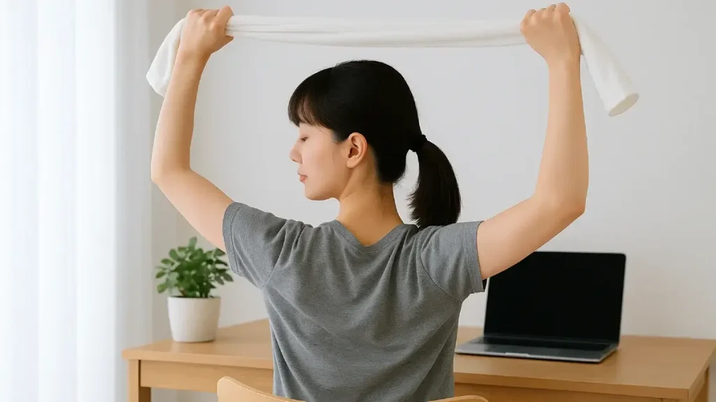 【肩こり首こり】在宅ワークに効く“タオルストレッチ”3選
