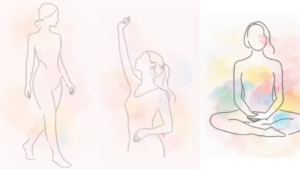 支える｜女性のイラスト