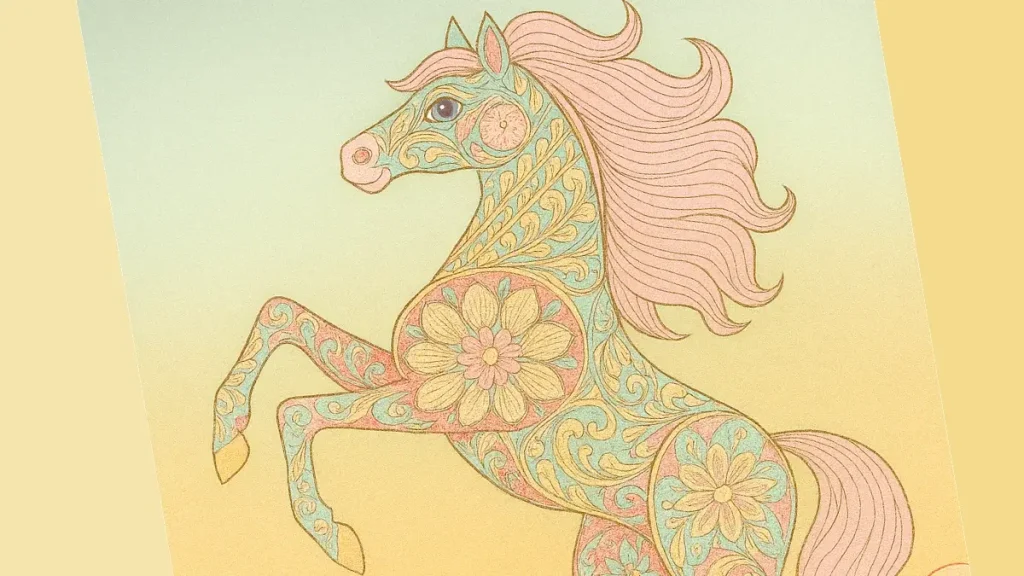 20026年の干支 馬のイラスト