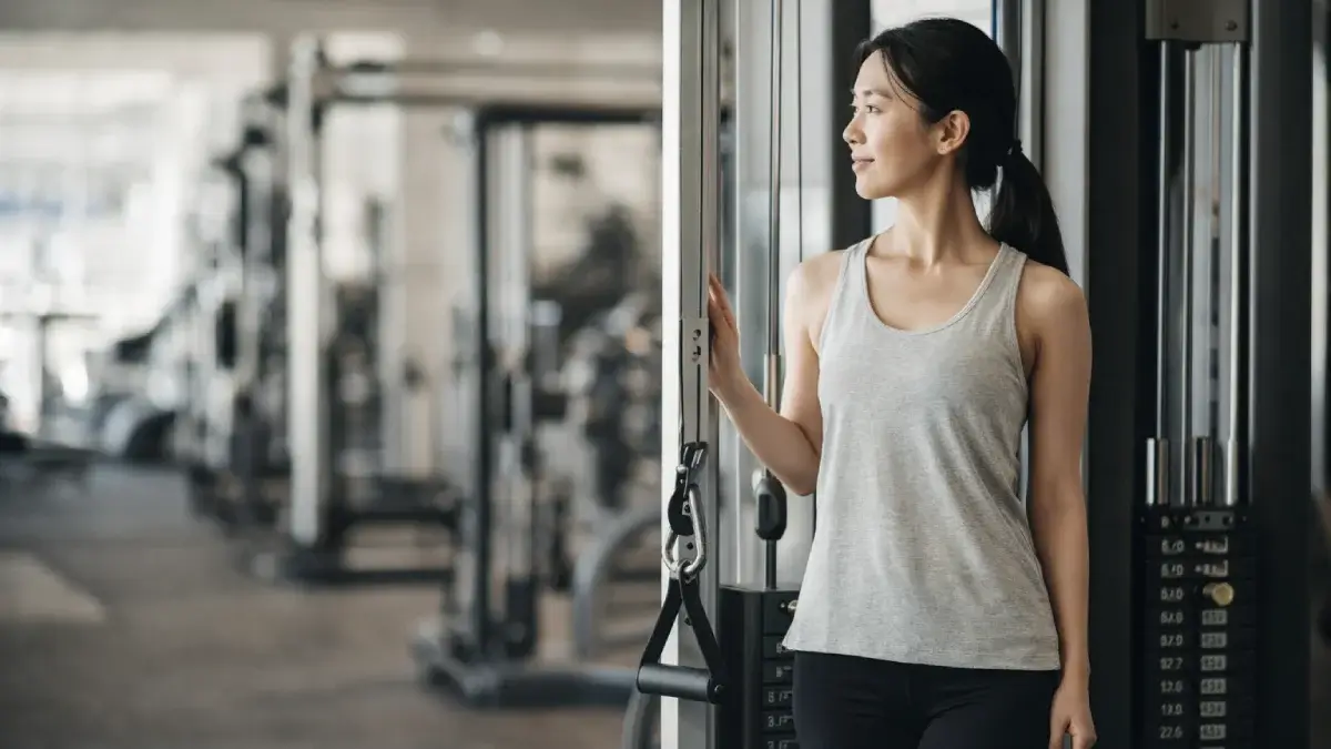 ジムでトレーニングをしようとしている女性